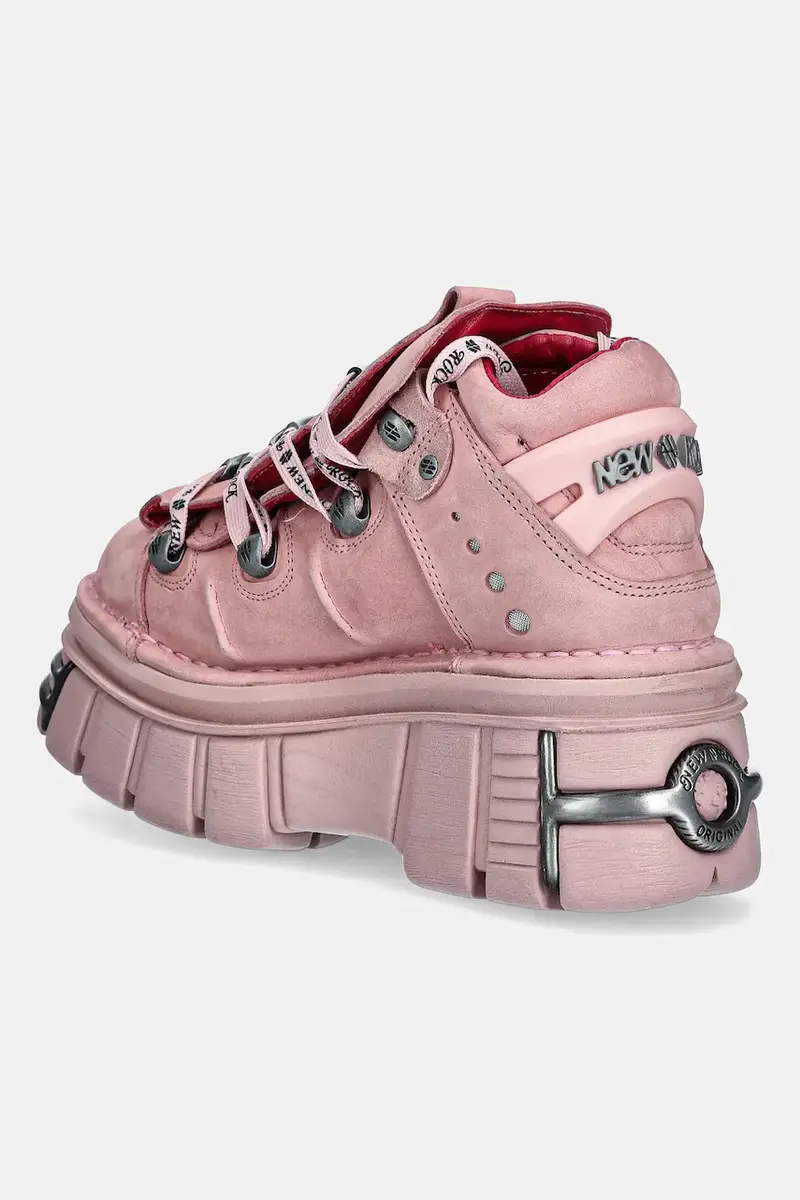 sneakers in camoscio Nobuk Rosa, Tower Rosa C73 E14 Acero donna colore rosa M-106-C158 miniatura 3