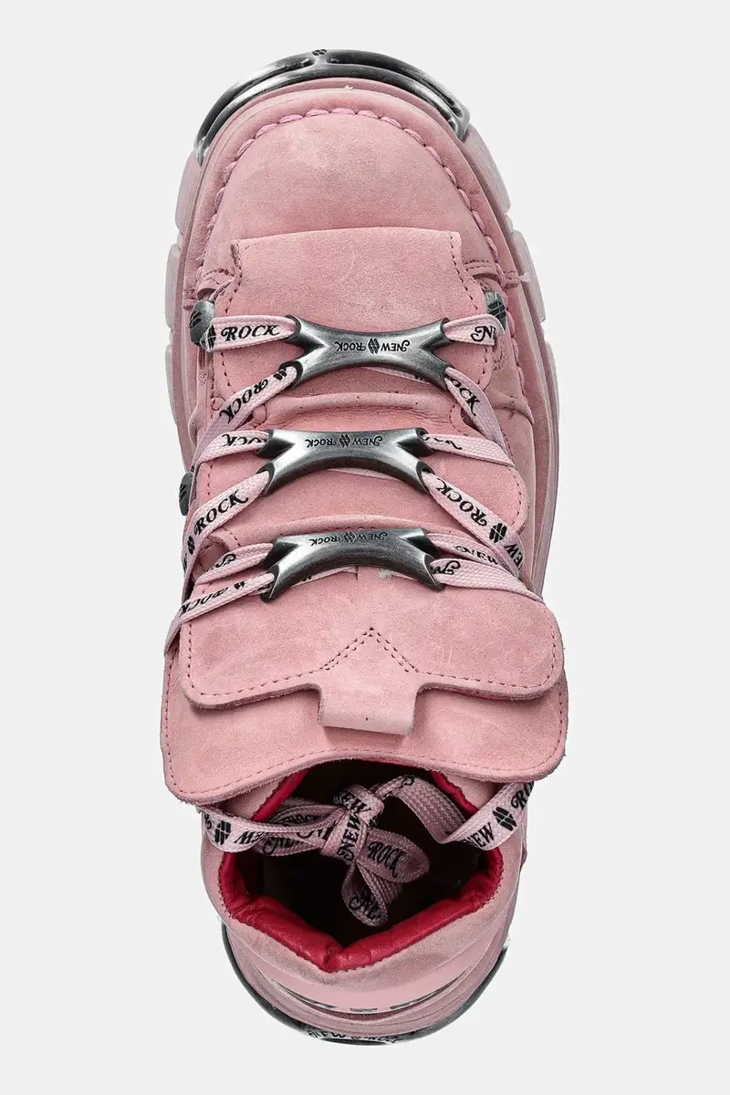 sneakers in camoscio Nobuk Rosa, Tower Rosa C73 E14 Acero donna colore rosa M-106-C158 miniatura 4