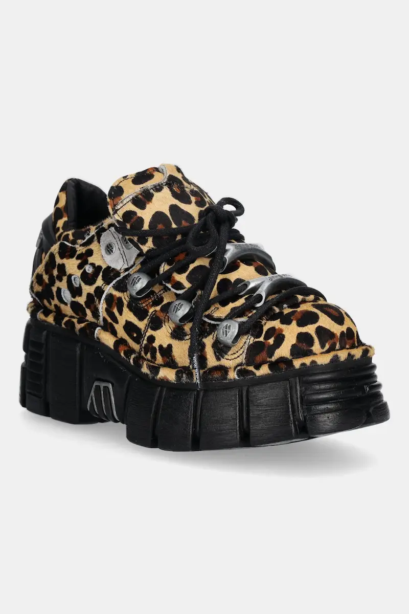 sneakers in camoscio Pelo Leopardo Cuero M Tower Negro Lateral donna colore marrone M-120N-C54