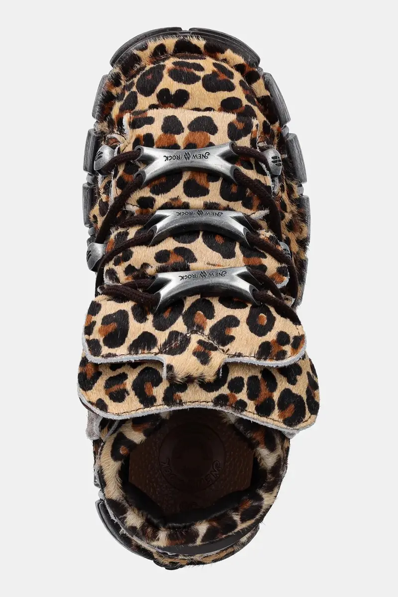 sneakers in camoscio PELO LEOPARDO PONY donna colore marrone M-106-C114 miniatura 4