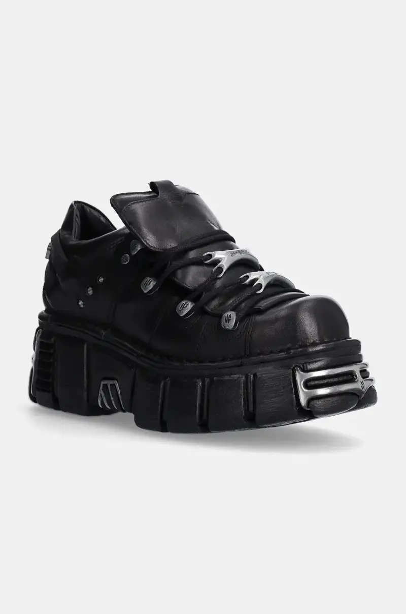 sneakers in pelle colore nero M-120N-S26