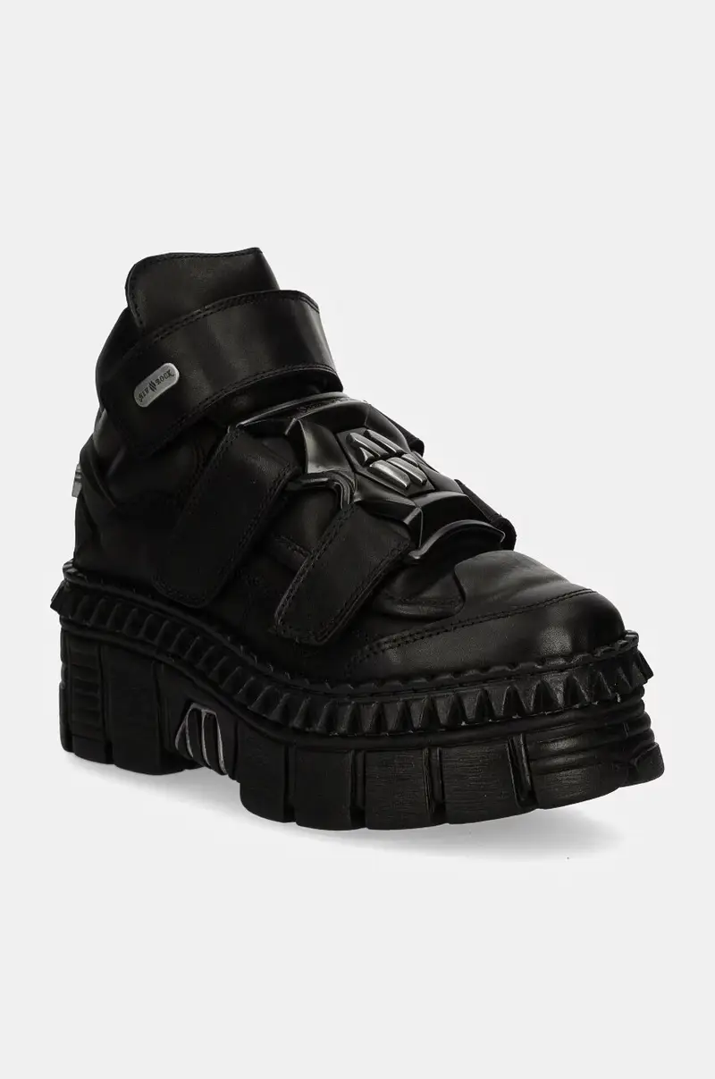 sneakers in pelle CRUST NEGRO NEGRO + TOWER CASCO NEGRO colore nero M-WALL285-S3