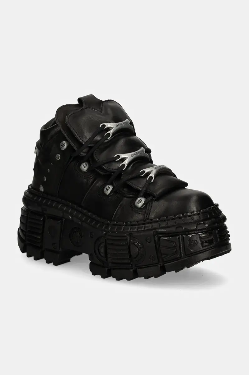 sneakers in pelle CRUST NEGRO + TANK CASCO NEGRO colore nero M-WALL106-S12