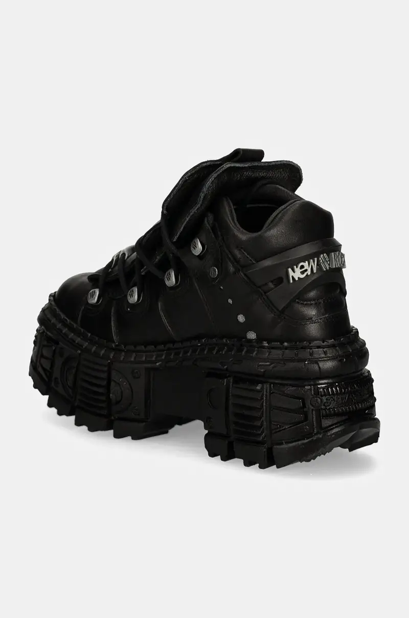 sneakers in pelle CRUST NEGRO + TANK CASCO NEGRO colore nero M-WALL106-S12 miniatura 3