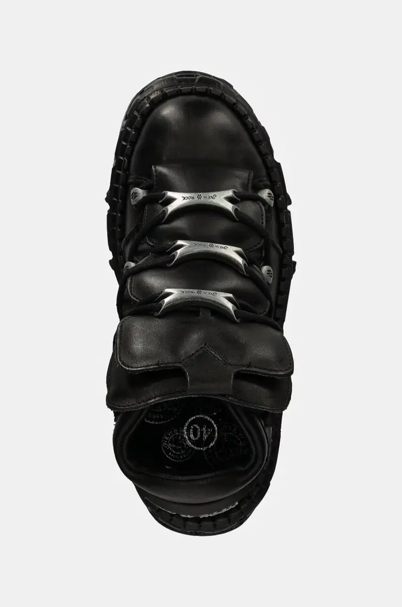 sneakers in pelle CRUST NEGRO + TANK CASCO NEGRO colore nero M-WALL106-S12 miniatura 4