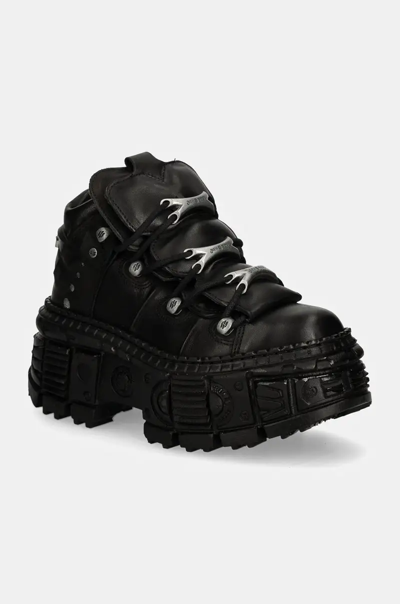 sneakers in pelle CRUST NEGRO + TANK CASCO NEGRO colore nero M-WALL106-S12