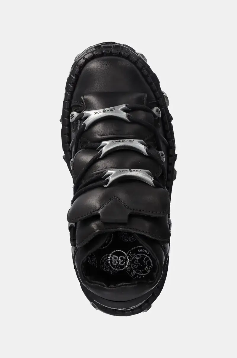 sneakers in pelle Crust Negro + Tank Casco Negro colore nero M-WALL106-S25 miniatura 4