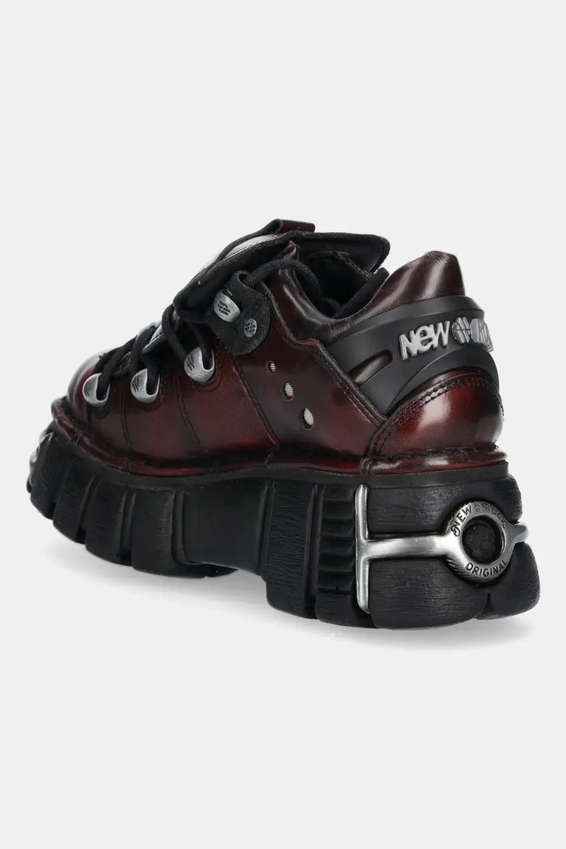 sneakers in pelle donna colore granata M-120N-C67 miniatura 3