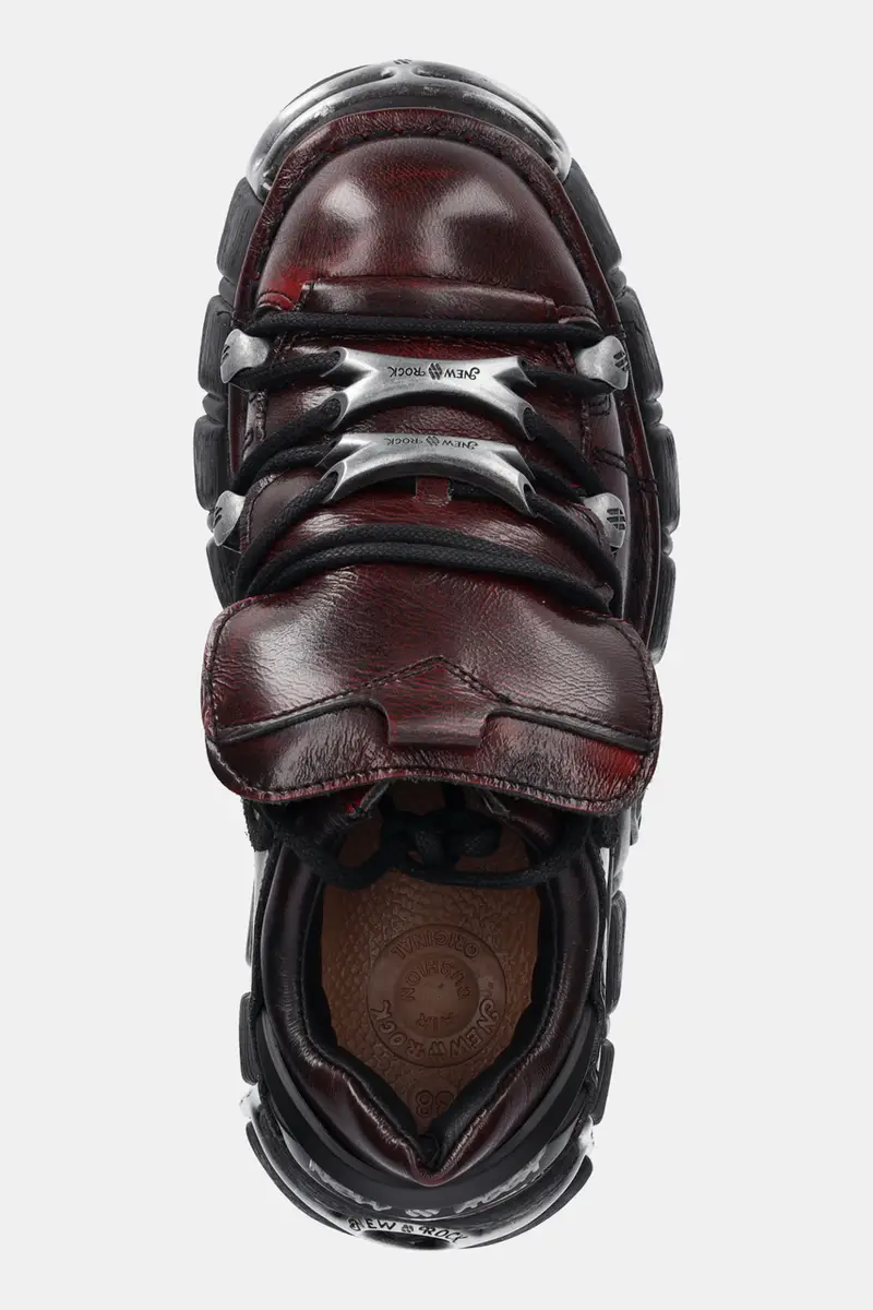 sneakers in pelle donna colore granata M-120N-C67 miniatura 4