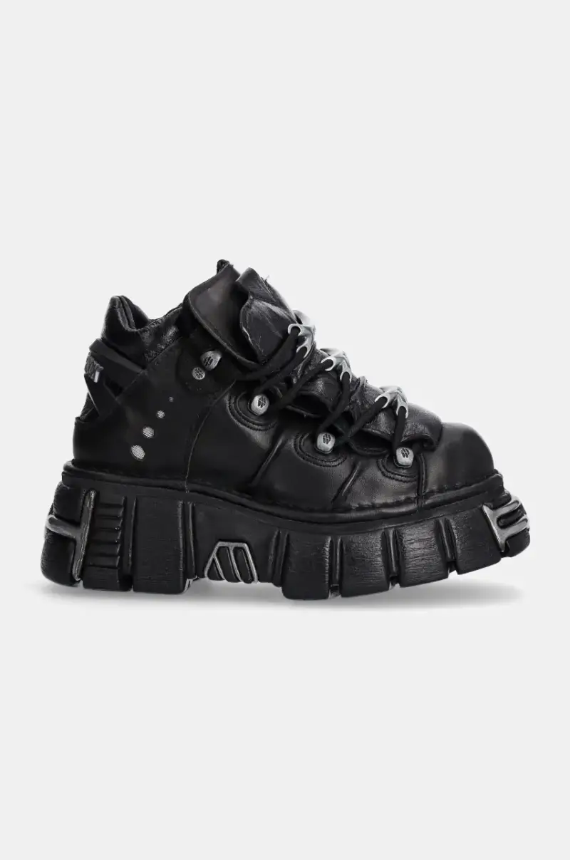 sneakers in pelle Itali Negro + Nomada Negro + Tower Negro Acero colore nero M-106-S1 miniatura 2