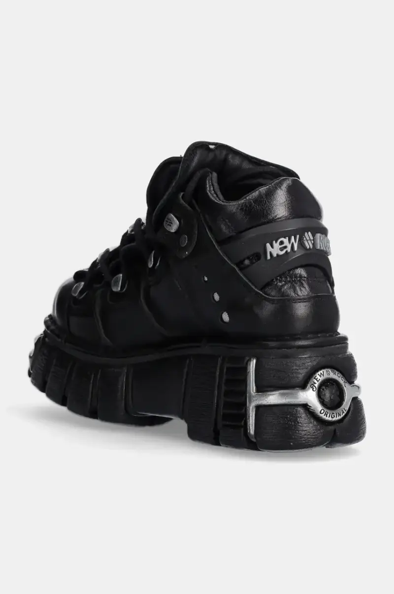 sneakers in pelle Itali Negro + Nomada Negro + Tower Negro Acero colore nero M-106-S1 miniatura 3