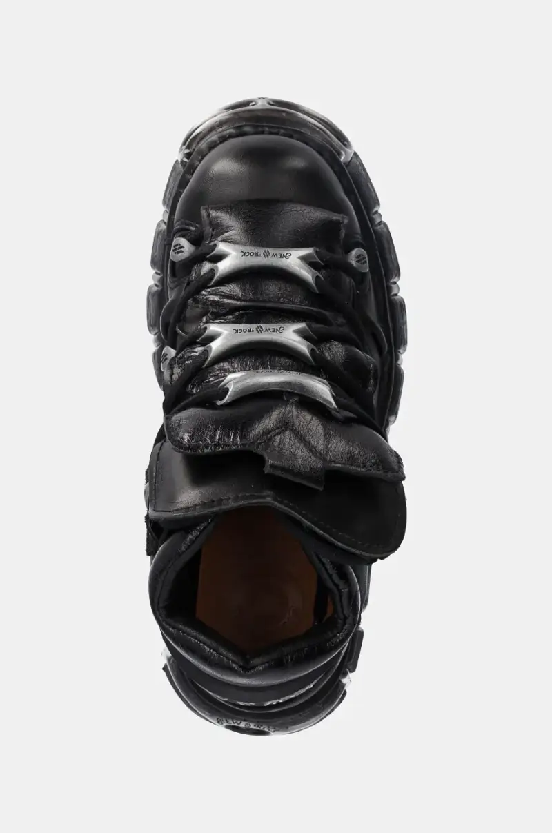 sneakers in pelle Itali Negro + Nomada Negro + Tower Negro Acero colore nero M-106-S1 miniatura 4
