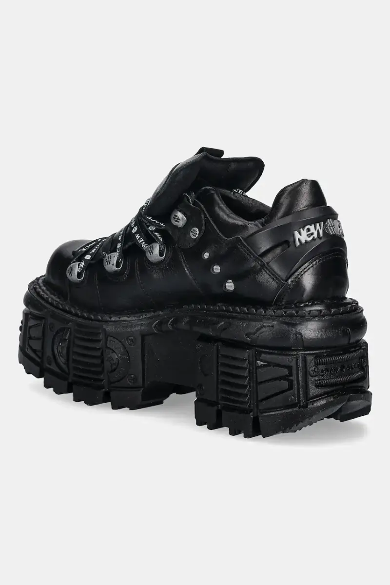 sneakers in pelle ITALI NEGRO, TANK NE Nero miniatura 3