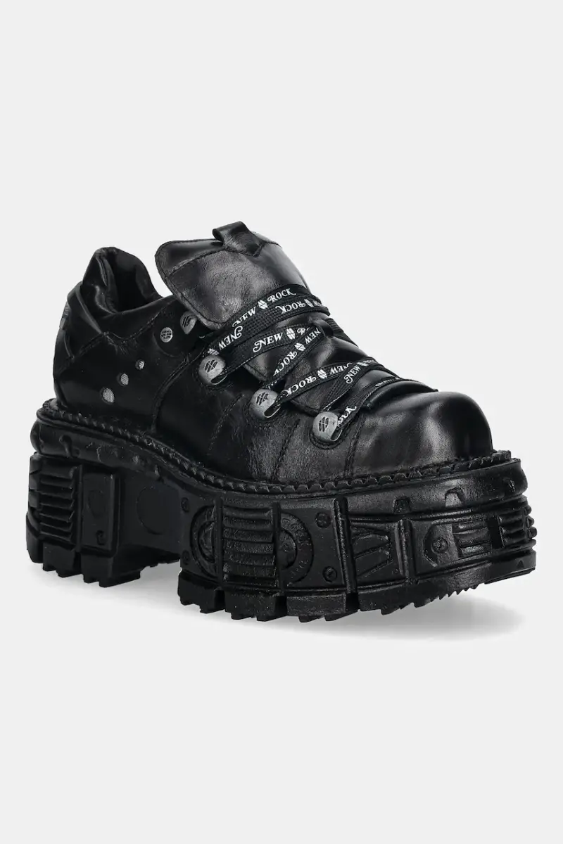 sneakers in pelle ITALI NEGRO, TANK NE Nero