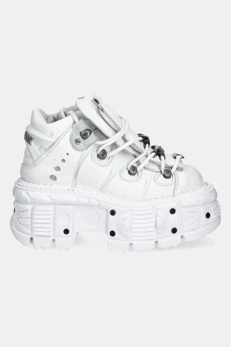 sneakers in pelle NAPA BLANCA + IMPERFECT TANK BLANCO TORNILLOS colore bianco M-TANK106-C1 miniatura 2