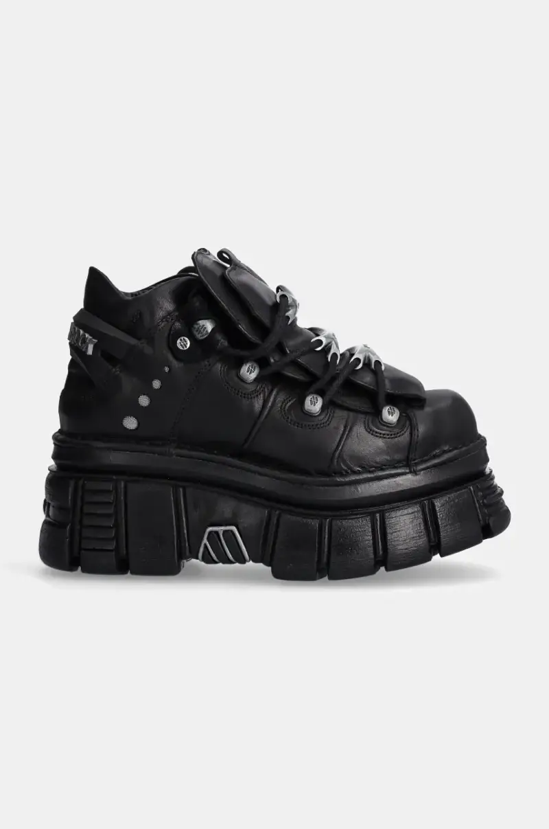 sneakers in pelle Negro + Nomada Negro + Tower Negro Lateral E-14 colore nero M-106-S29 miniatura 2