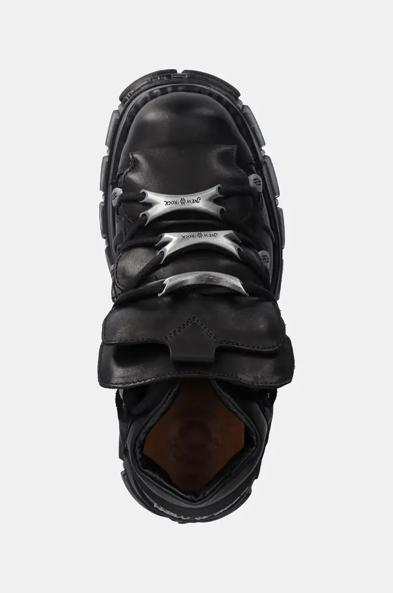 sneakers in pelle Negro + Nomada Negro + Tower Negro Lateral E-14 colore nero M-106-S29 miniatura 4