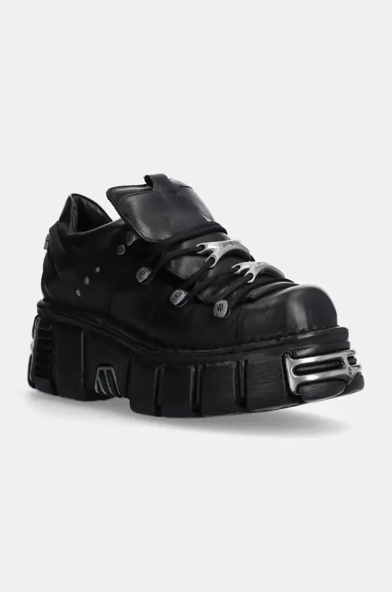 sneakers in pelle Nero