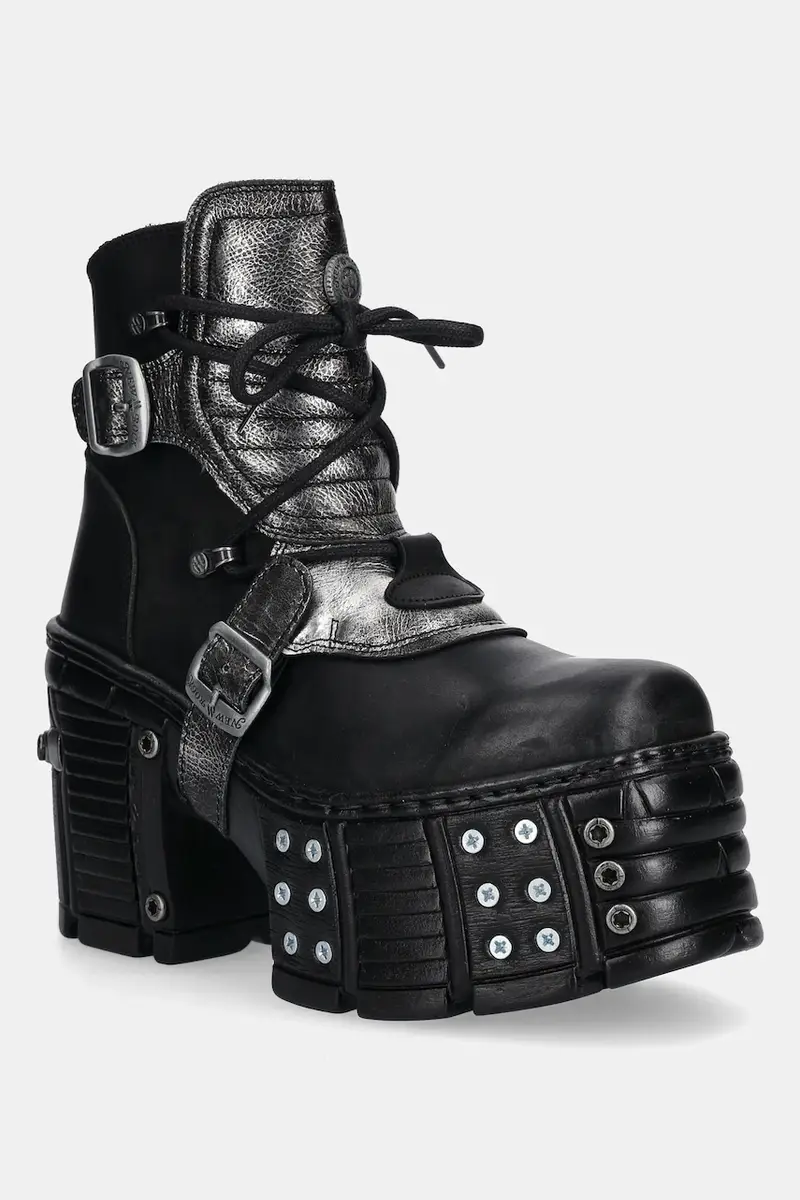 stivaletti alla caviglia in pelle ITALI NEGRO BOX PLANE donna colore nero M-TM004-C3