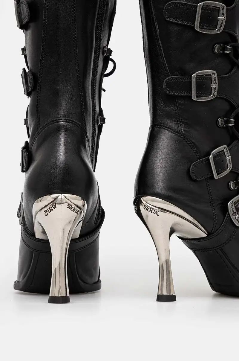 stivaletti alla caviglia in pelle ITALI NEGRO FINO + MALICIA TACON CARIBE ACERO donna colore nero M-9373-S8 miniatura 3