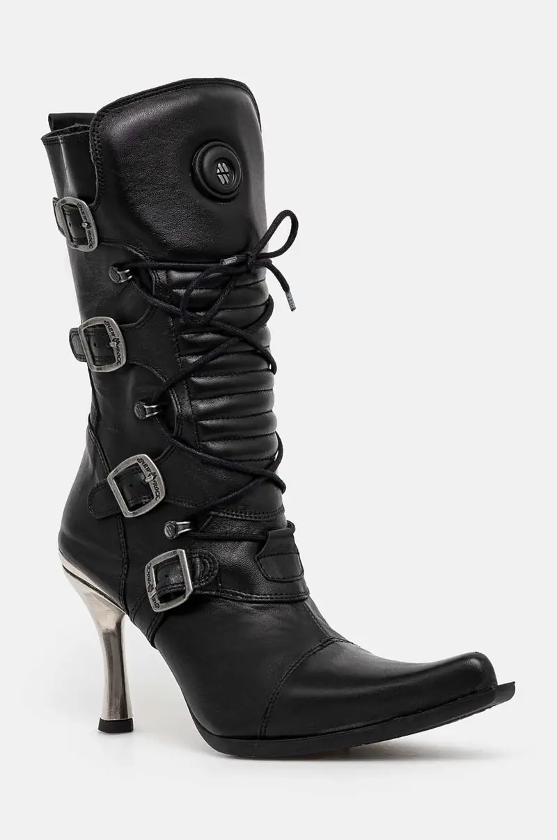 stivaletti alla caviglia in pelle ITALI NEGRO FINO + MALICIA TACON CARIBE ACERO donna colore nero M-9373-S8