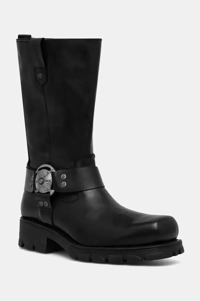 stivaletti alla caviglia in pelle Itali Negro, Motorcycle Negro donna colore nero M-7610-S1