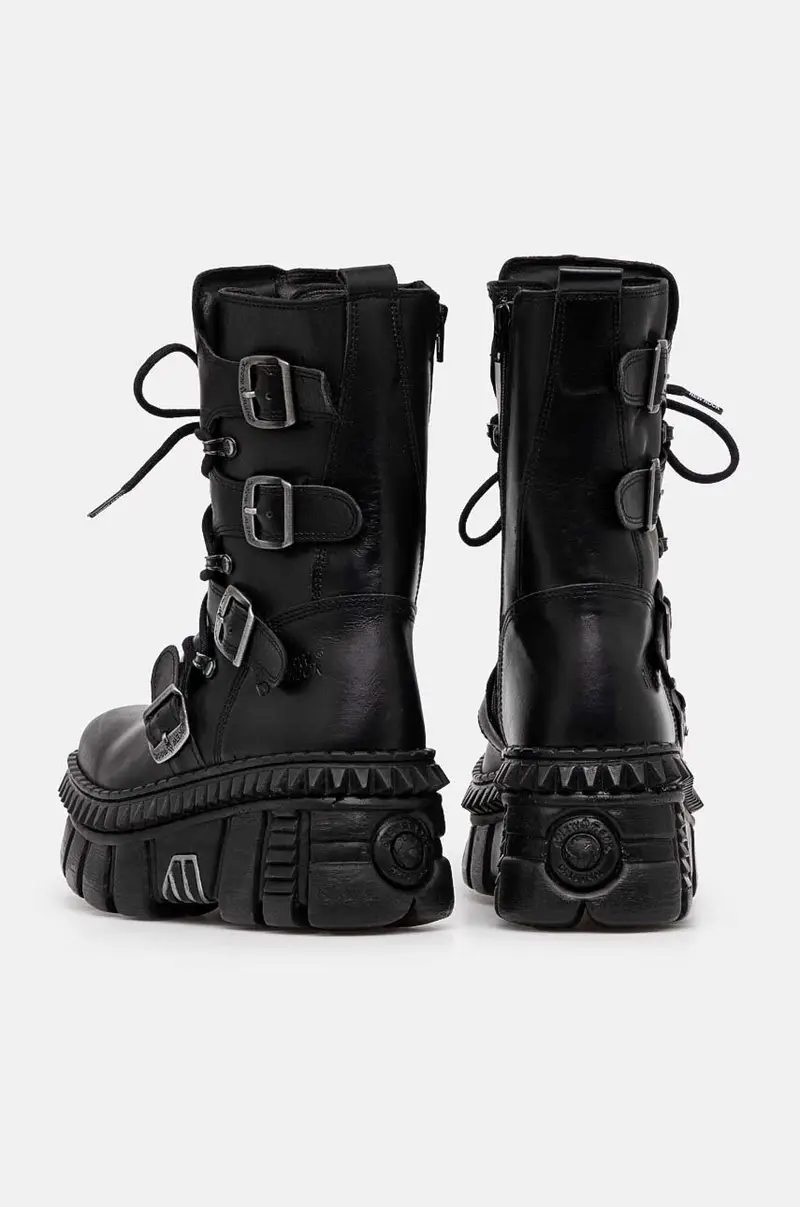 stivaletti alla caviglia in pelle Nero miniatura 3