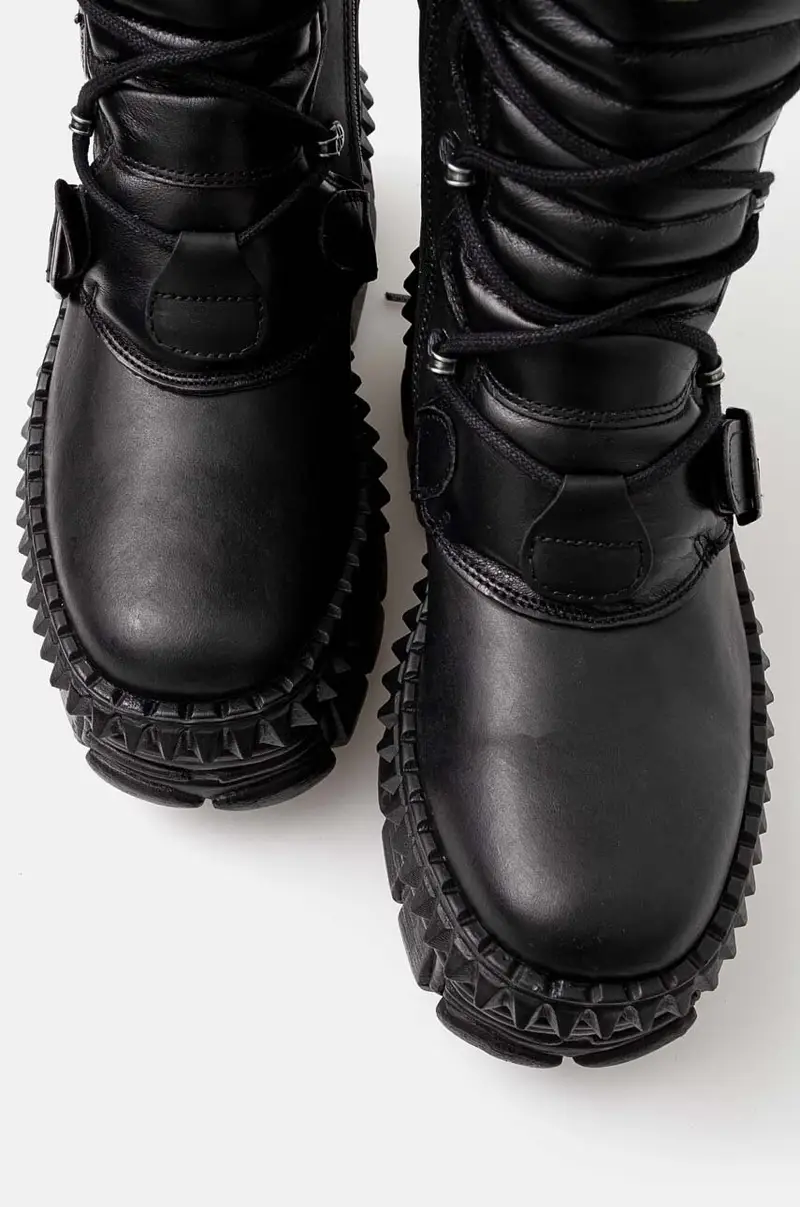 stivaletti alla caviglia in pelle Nero miniatura 5