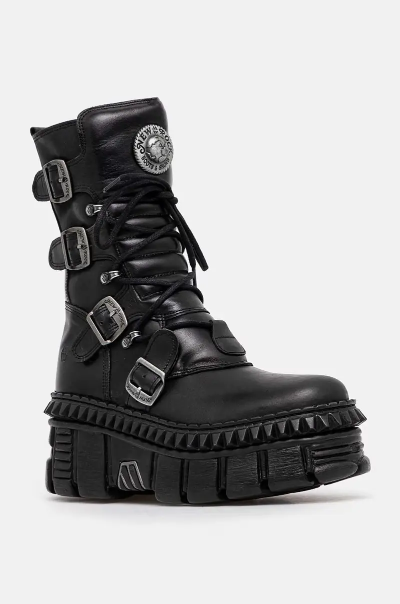 stivaletti alla caviglia in pelle Nero