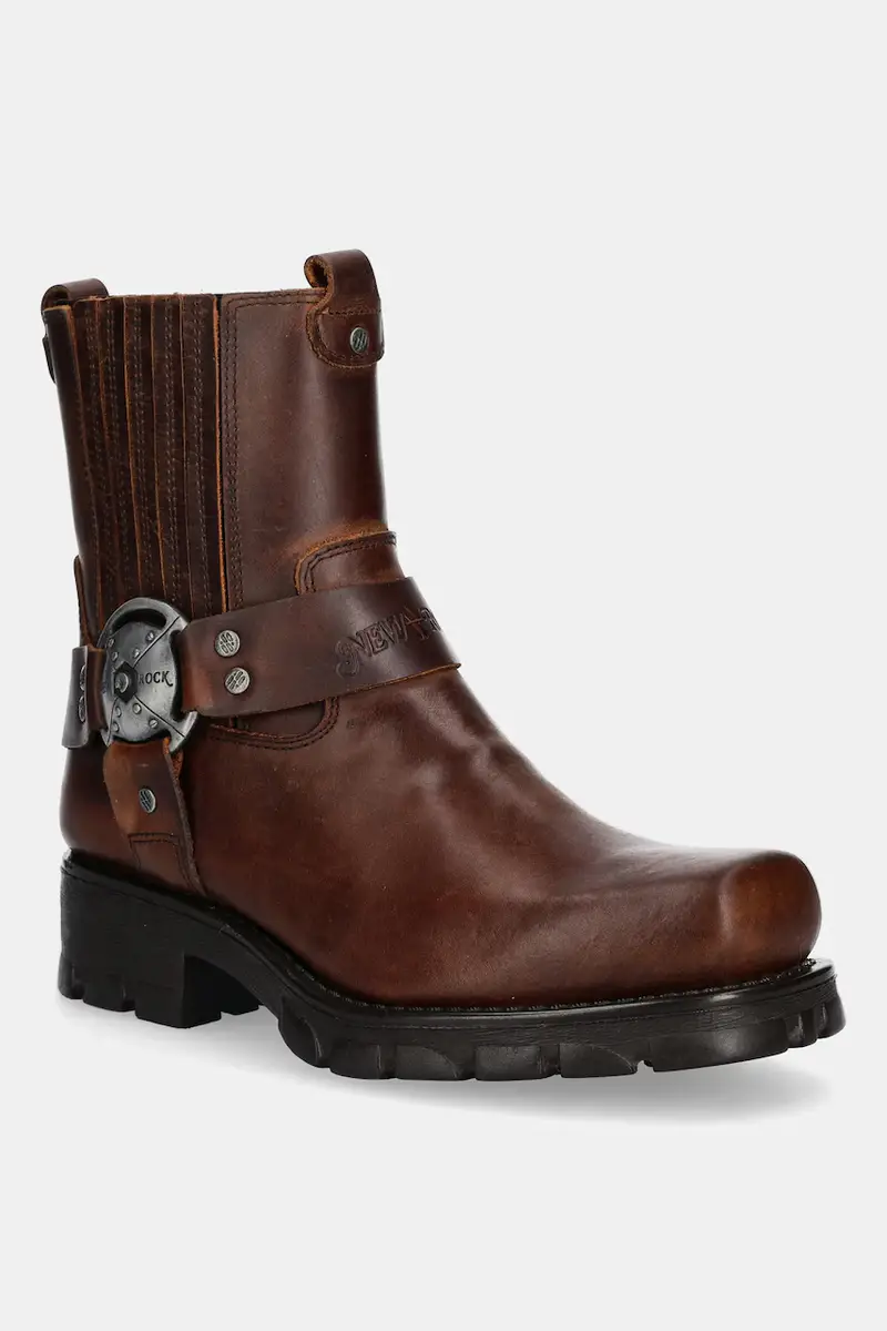 New Rock Stivaletti Chelsea Donna Marrone 3406569