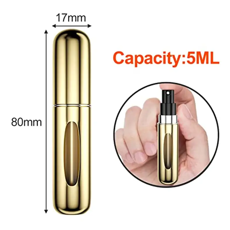 Newaner 6 Pezzi 5ml Atomizzatore di Profumo, Ricaricabile Spruzzino Profumo, Mini bottiglia spray portatile, Spruzzatore per bottiglie di profumo con finestra, Buono per passeggiate, viaggi e feste miniatura 2