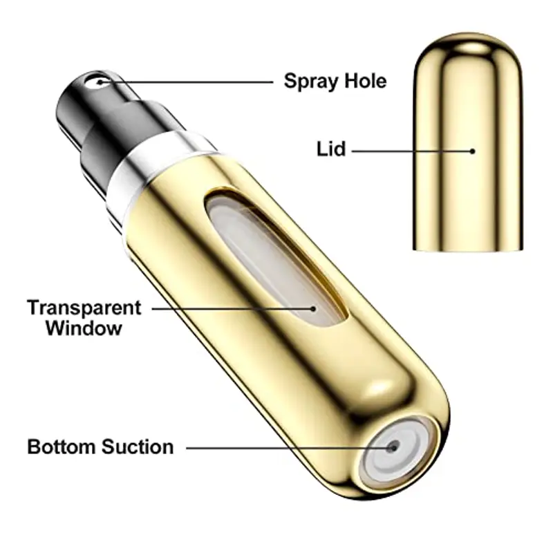 Newaner 6 Pezzi 5ml Atomizzatore di Profumo, Ricaricabile Spruzzino Profumo, Mini bottiglia spray portatile, Spruzzatore per bottiglie di profumo con finestra, Buono per passeggiate, viaggi e feste miniatura 3