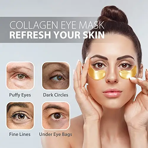 NEWGO 20 Paia Collagene Patch Occhi, 24K Maschera Occhi, Patch Occhiaie e Borse, Anti Occhiaie, Anti Rughe, Rimuovi miniatura 2