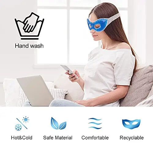 NEWGO Maschera Occhi Gel Freddo Riutilizzabile Maschera Gel per Occhi Termoterapia a Caldo e a Freddo Ghiaccio Viso per miniatura 2