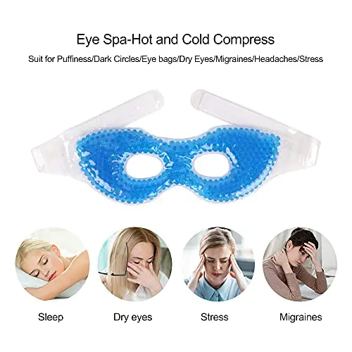 NEWGO Maschera Occhi Gel Freddo Riutilizzabile Maschera Gel per Occhi Termoterapia a Caldo e a Freddo Ghiaccio Viso per miniatura 3