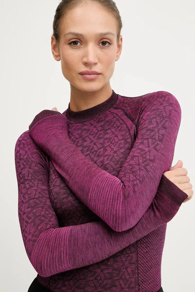 camicetta a maniche lunghe funzionale con lana LADY ROUND NECK SW Rosa miniatura 4