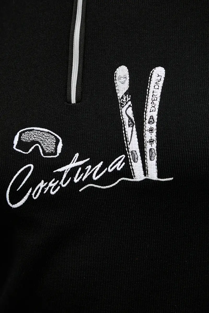 camicetta a maniche lunghe funzionale con lana LADY WOOL T-NECK Nero miniatura 4