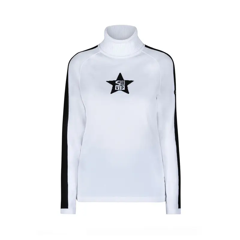 Maglia Da Sci Dolcevita Skivip Bianco Nero Donna L