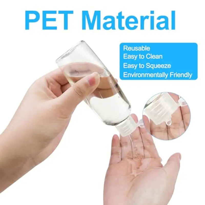 Newpop 10 Pezzi Flaconi da Viaggio 100 ml, Kit Contenitori Viaggio Liquidi, Boccette da Viaggio con 3 Piccoli Imbuti, Trasparente Bottiglie da Viaggio per Shampoo Creme Lozioni Liquide miniatura 3