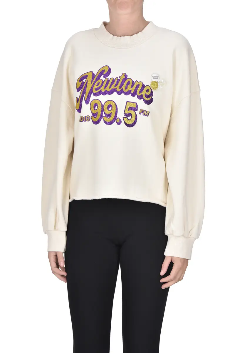 Felpa cropped ampia Panna