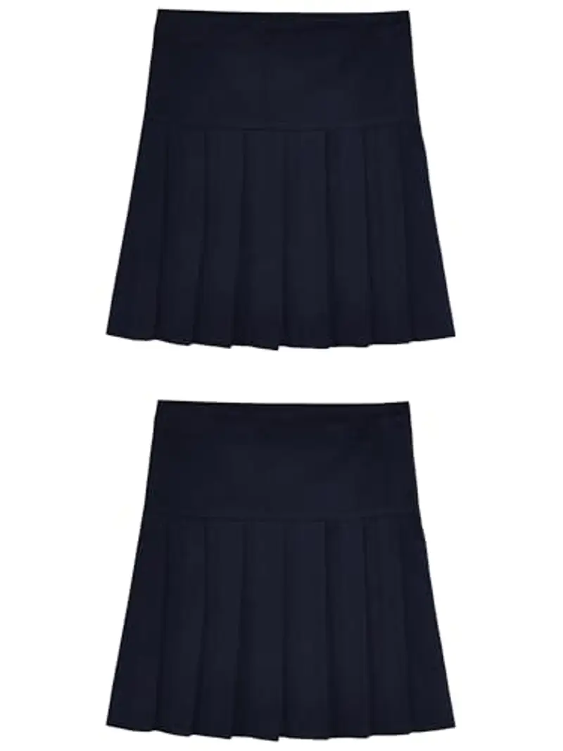 NEXT Confezione da 2 gonne a Pieghe per la Scuola con Vita Slim Blu Marino 11 Anni