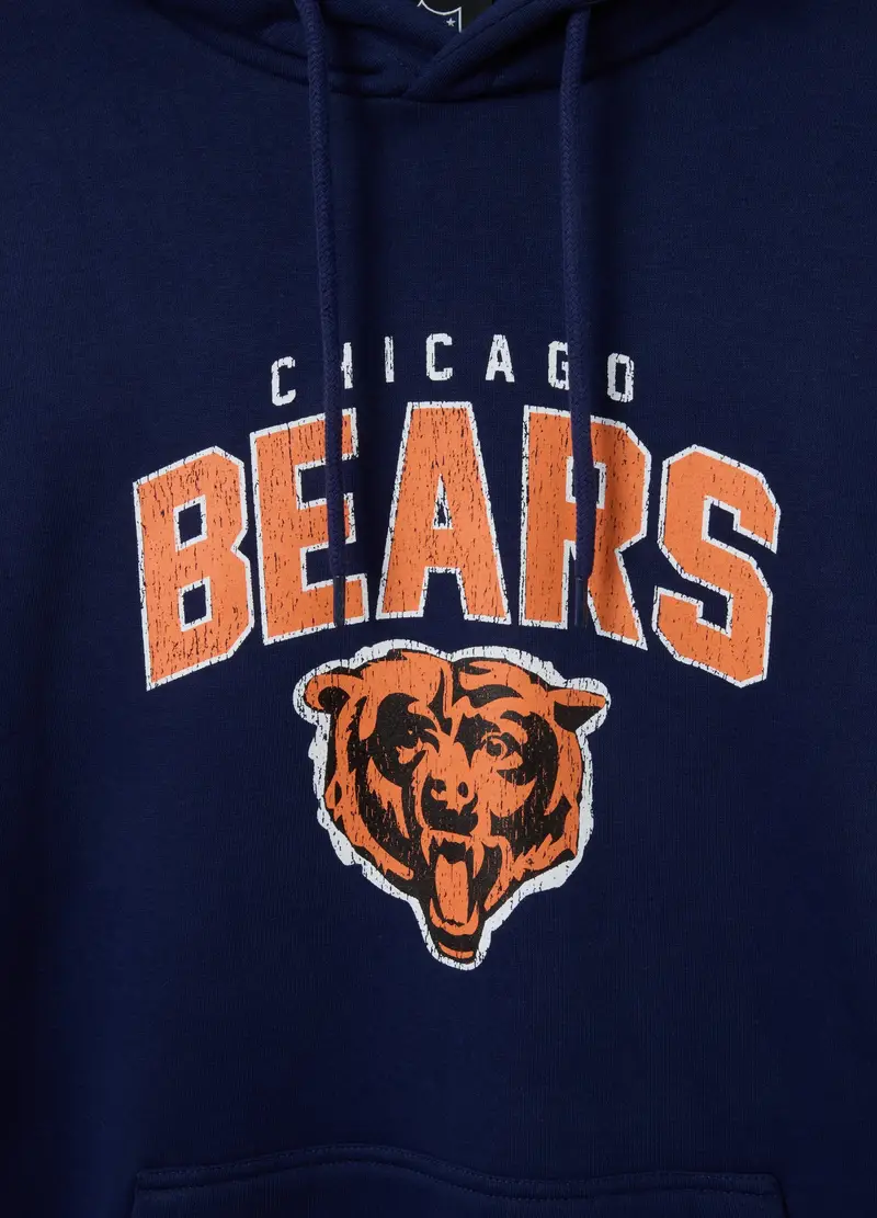 Felpa In Misto Cotone Blu Con Cappuccio E Logo Chicago Bears, Unisex, Blu miniatura 2