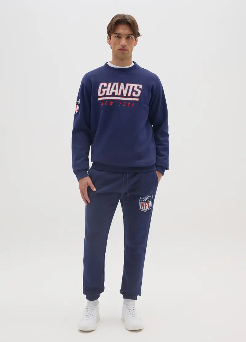 Felpa In Misto Cotone Blu Con Stampa Giants, Uomo, Blu miniatura 2