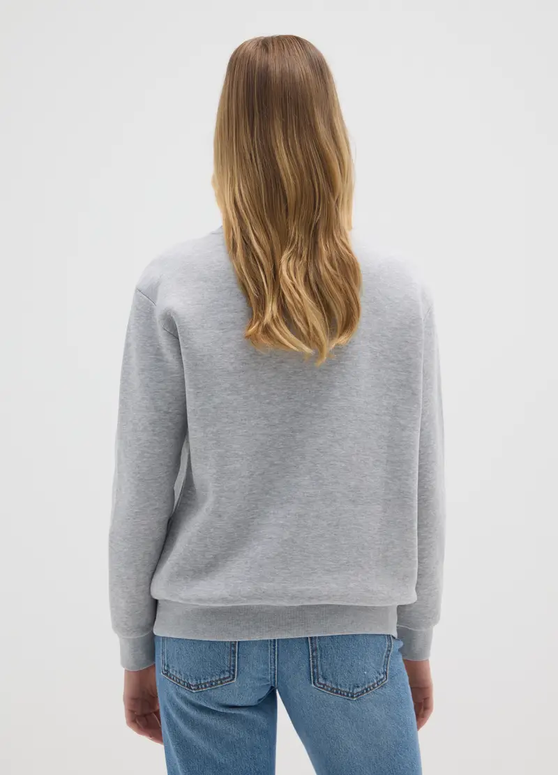 Felpa In Misto Cotone Grigia Regular Fit Con Logo Nfl, Donna, Grigio miniatura 3