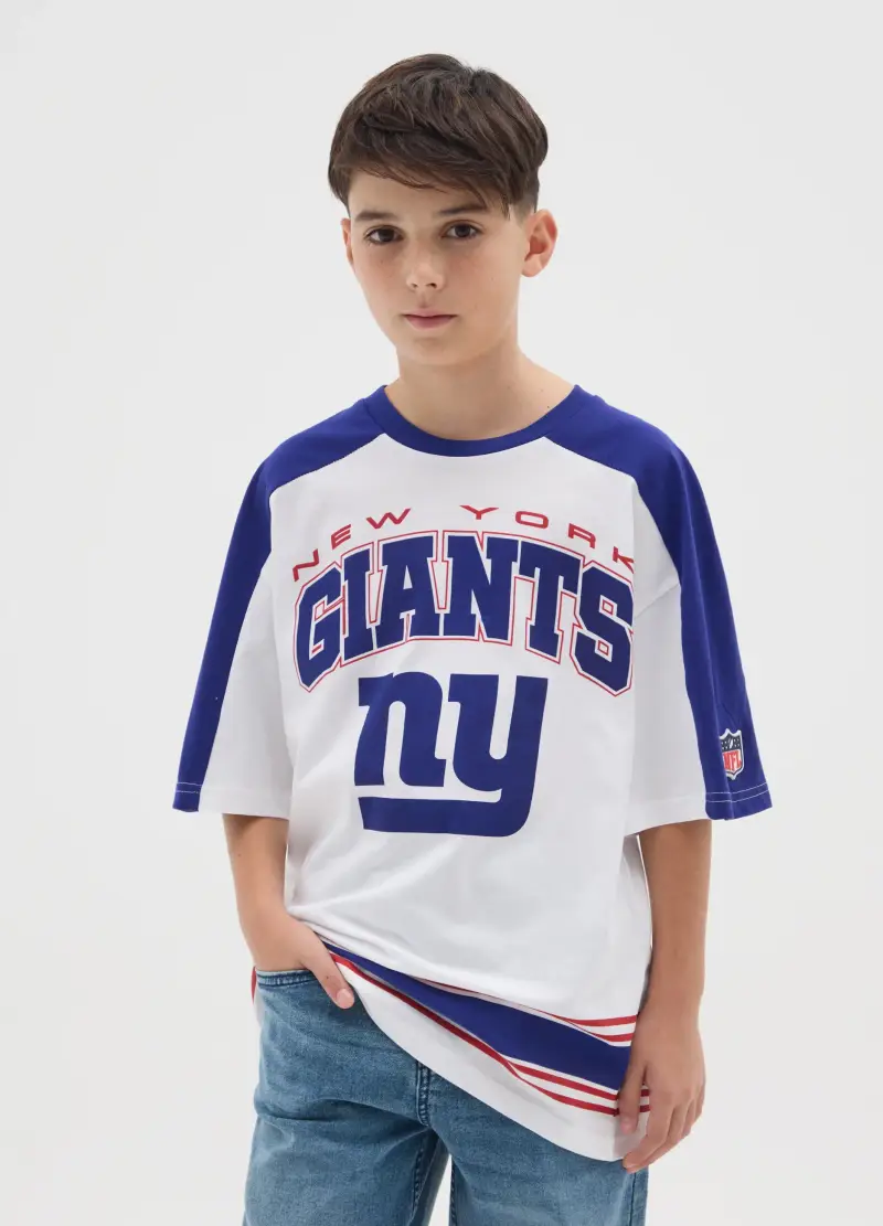 T-shirt Da Bambino In Puro Cotone Multicolor Regular Fit Con Logo Giants, Multicolor