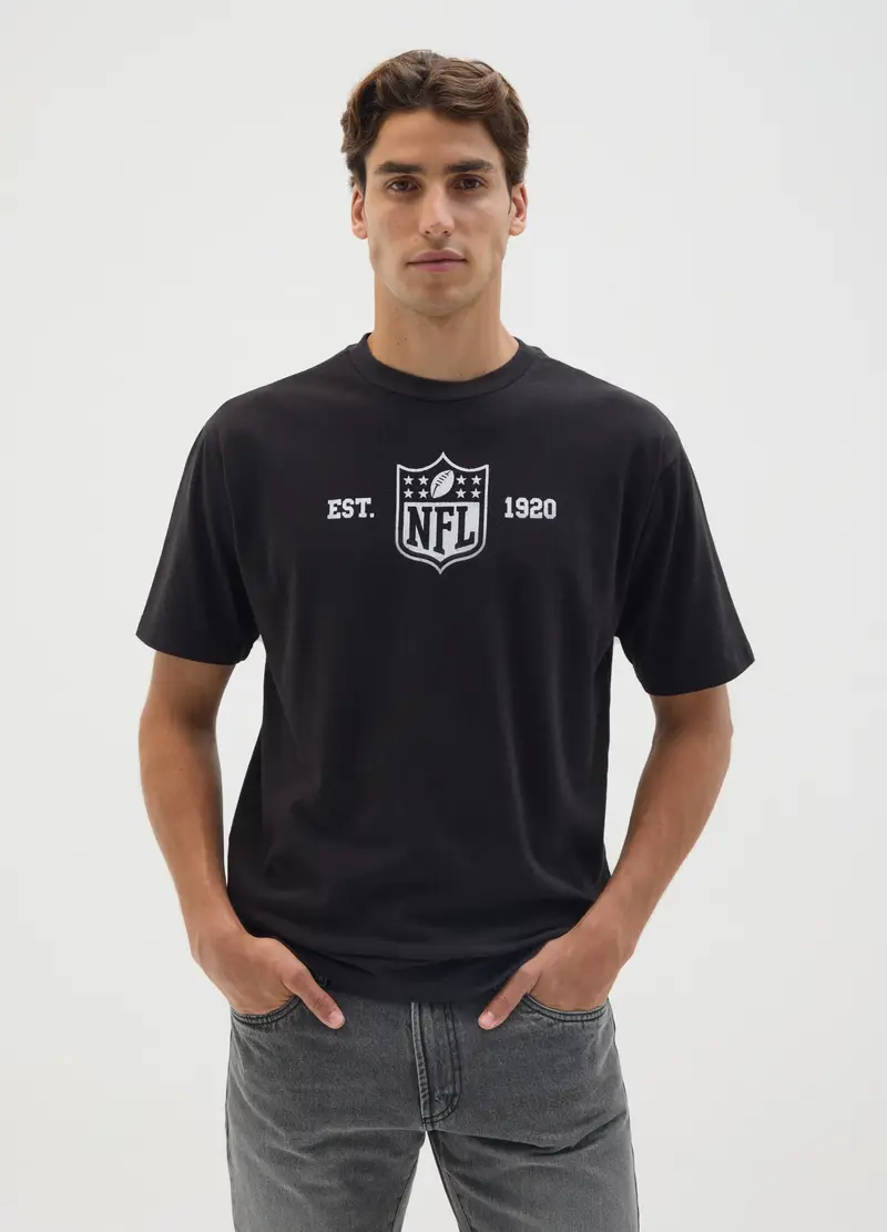 NFL T-shirt Uomo Nero 4152959 miniatura 2