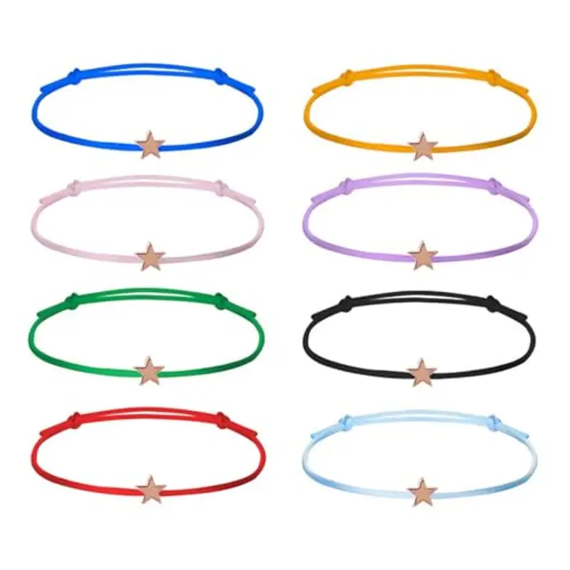 NHPY 8 Pezzi Braccialetti, Bracciale Anima Gemella, Braccialetti Amicizia, Braccialetti a Stella, Ragazze Bracciale, Bracciale Regolabile con Stella, Per Sorella, Amanti, Migliori Amiche