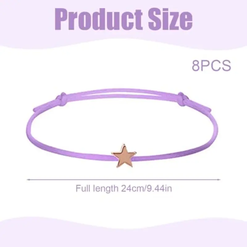 NHPY 8 Pezzi Braccialetti, Bracciale Anima Gemella, Braccialetti Amicizia, Braccialetti a Stella, Ragazze Bracciale, Bracciale Regolabile con Stella, Per Sorella, Amanti, Migliori Amiche miniatura 2