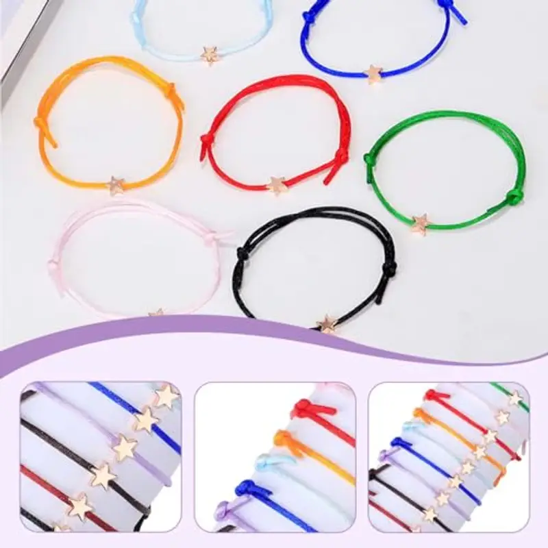 NHPY 8 Pezzi Braccialetti, Bracciale Anima Gemella, Braccialetti Amicizia, Braccialetti a Stella, Ragazze Bracciale, Bracciale Regolabile con Stella, Per Sorella, Amanti, Migliori Amiche miniatura 3