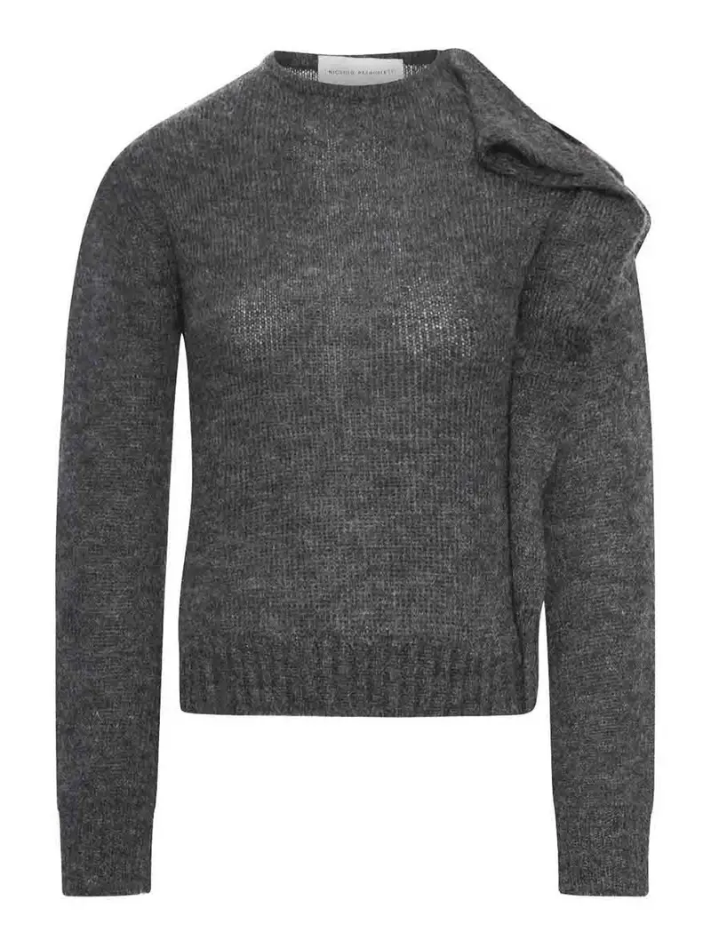 Maglione Nota - Filato Kid Mohair Grigio Scuro
